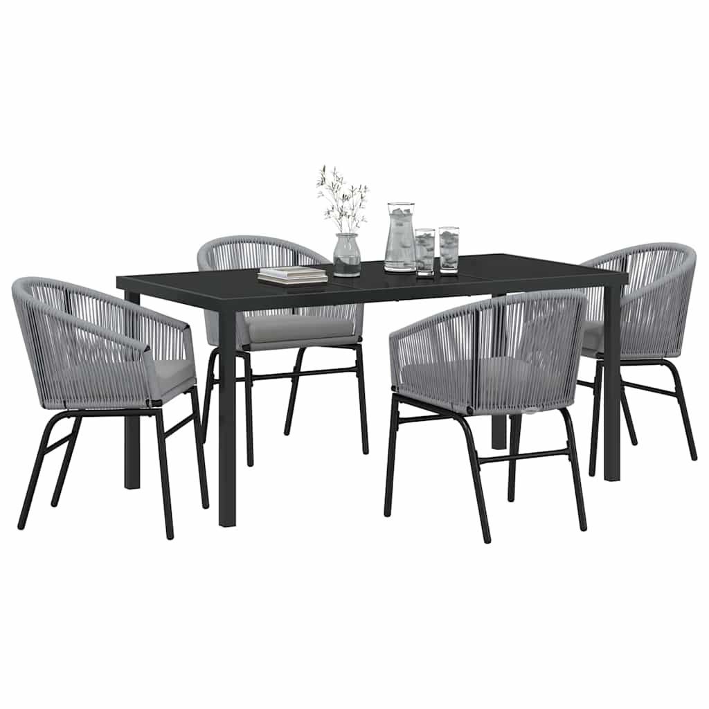 Vrtni set za objed 5 pcs Antracit Čelik s prahom premazan