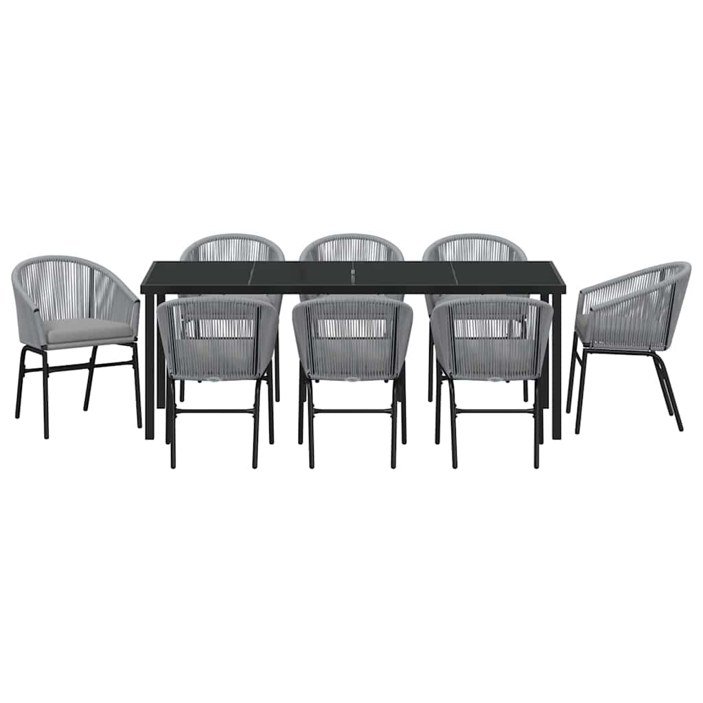 Vrtni set za objed 9 pcs Antracit Čelik s prahom premazan