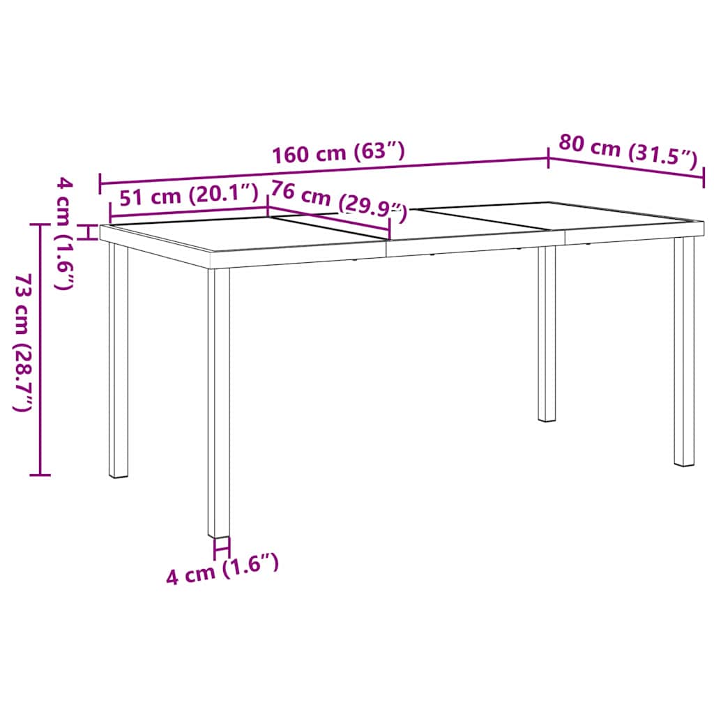 Vrtni set za objed s jastukom 7 pcs Bež poliratan