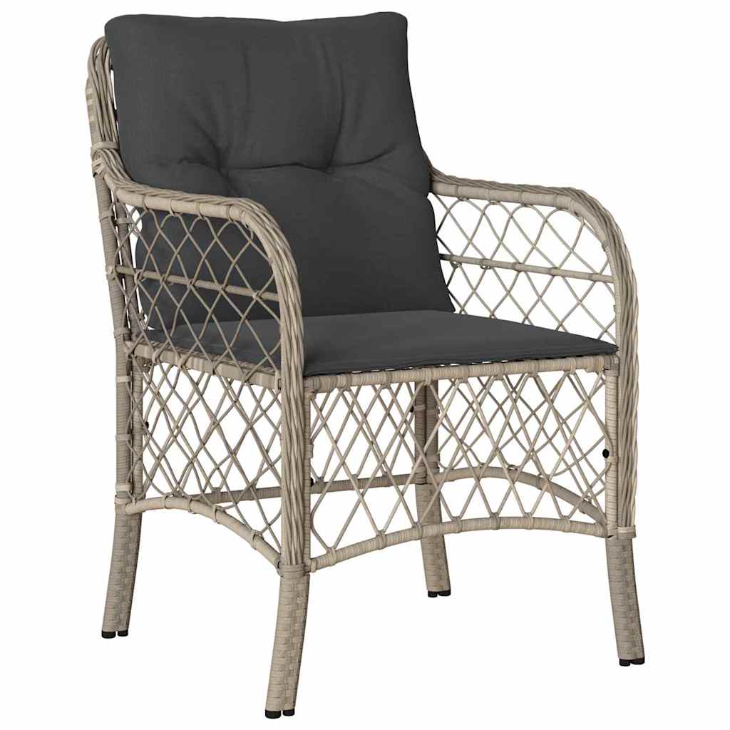 Vrtni set za objed s jastukom 7 pcs Svijetlo siva poliratan