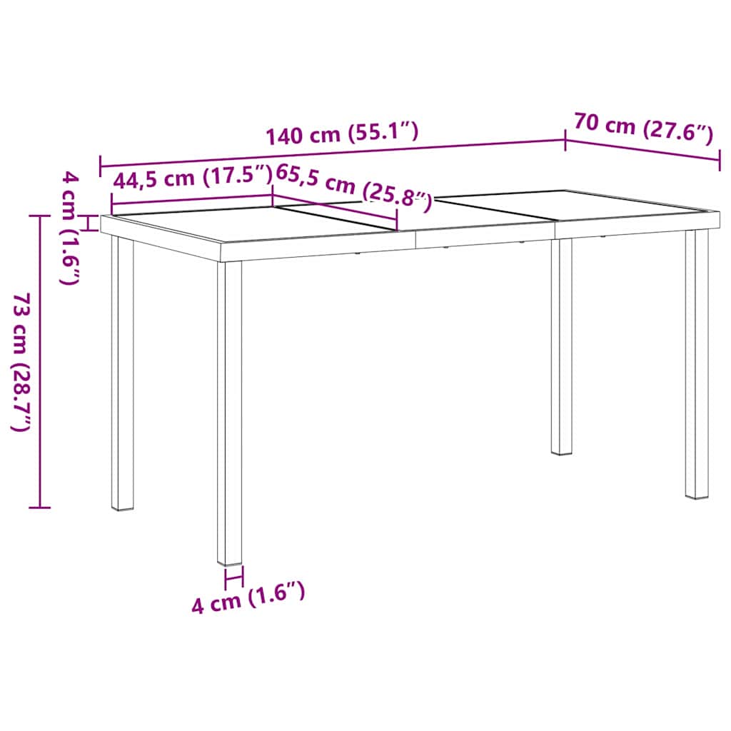 Vrtni set za objed 5 pcs Svijetlo siva poliratan