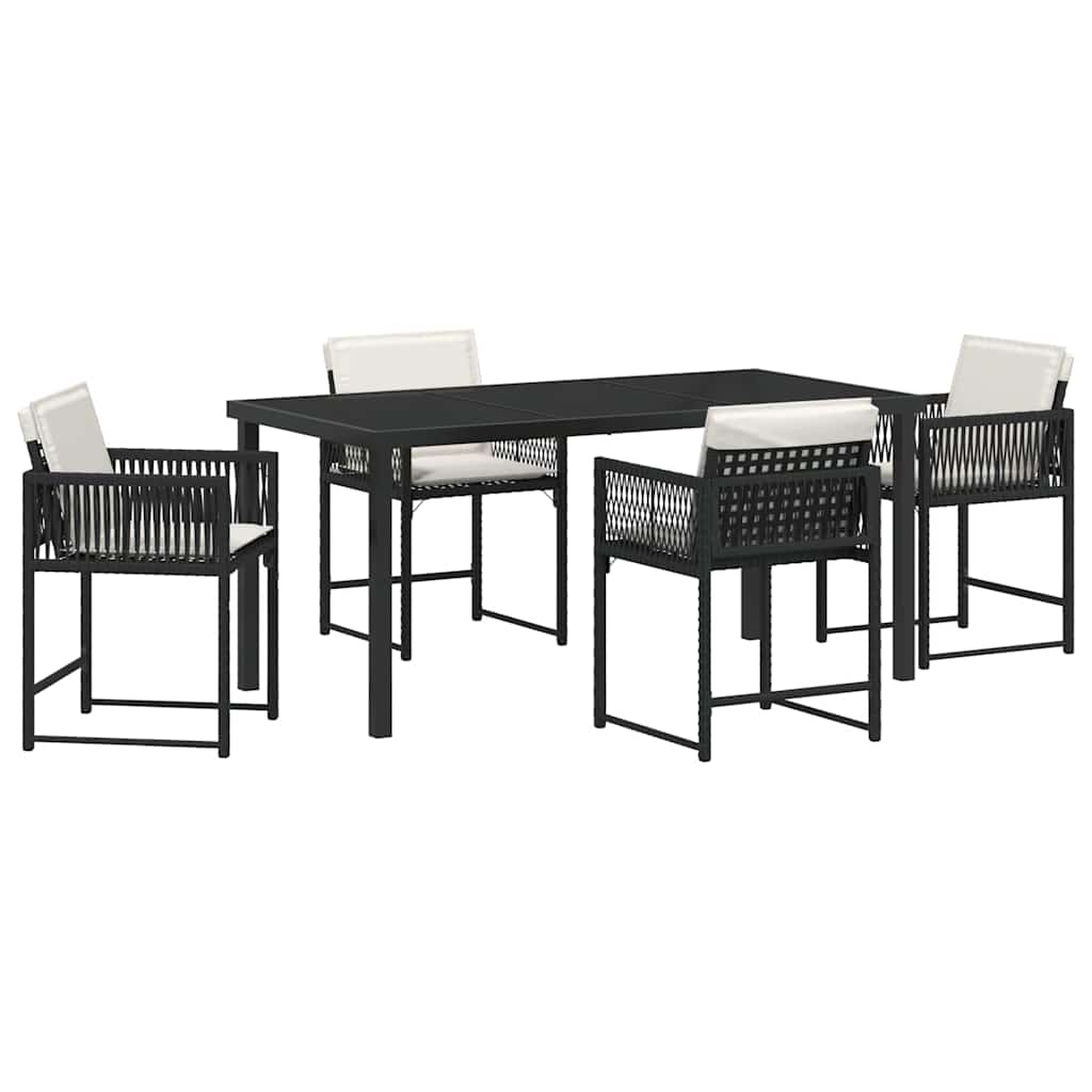 Vrtni set za objed 5 pcs Crna poliratan