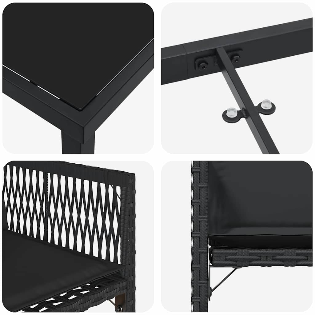 Vrtni set za objed 5 pcs Crna poliratan