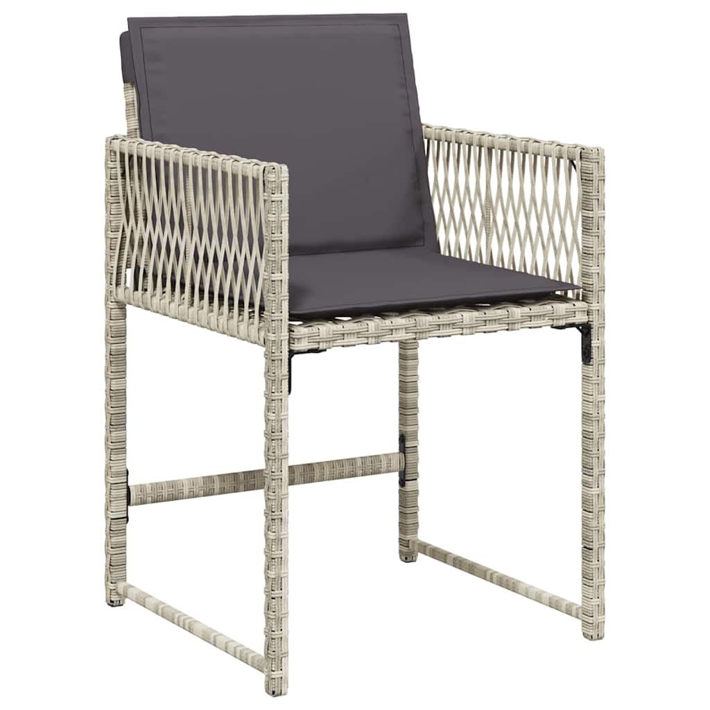 Vrtni set za objed 5 pcs Svijetlo siva poliratan