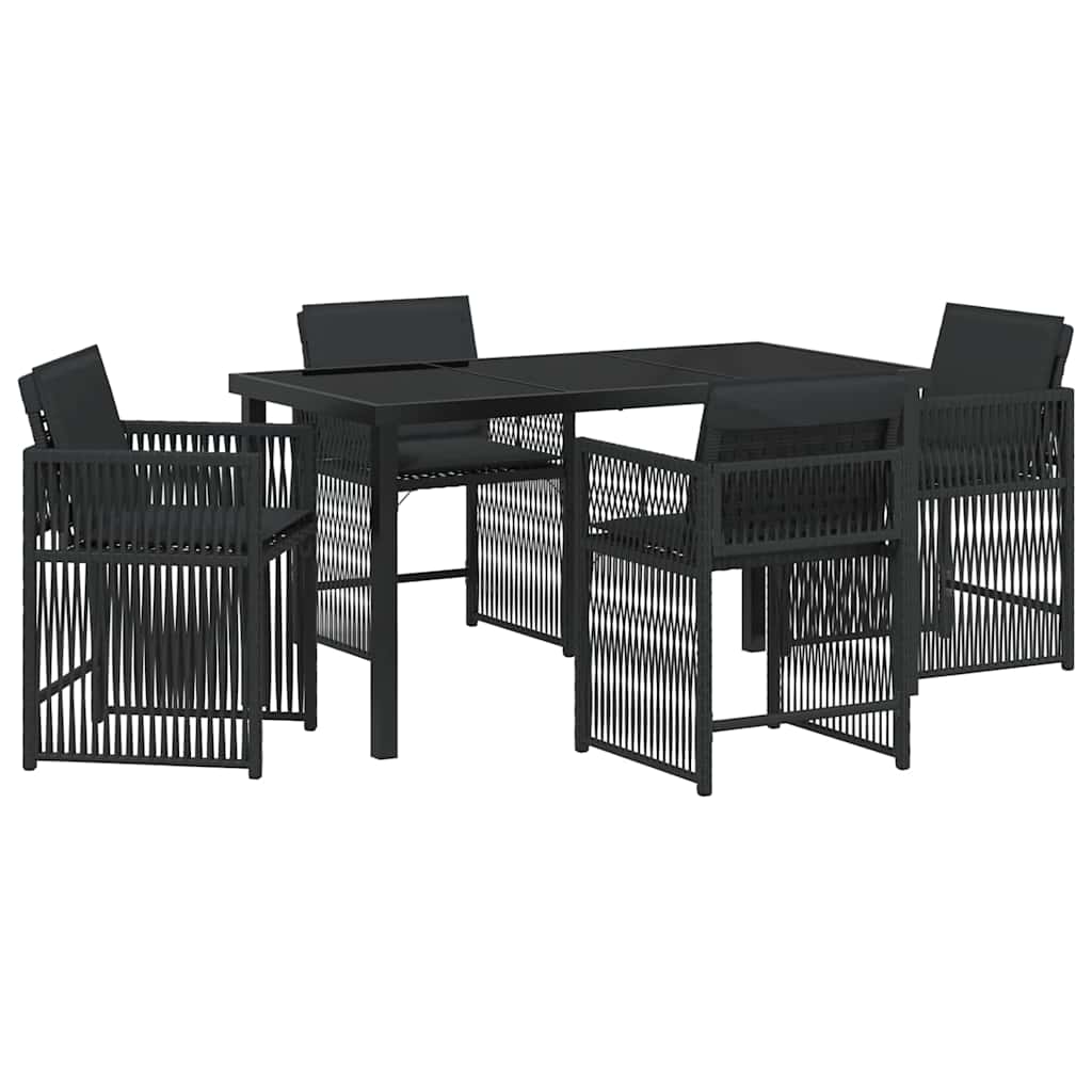Vrtni set za objed 5 pcs Crna poliratan