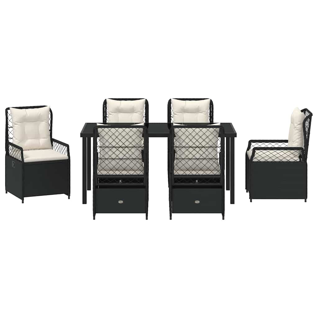 Vrtni set za objed 7 pcs Crna poliratan
