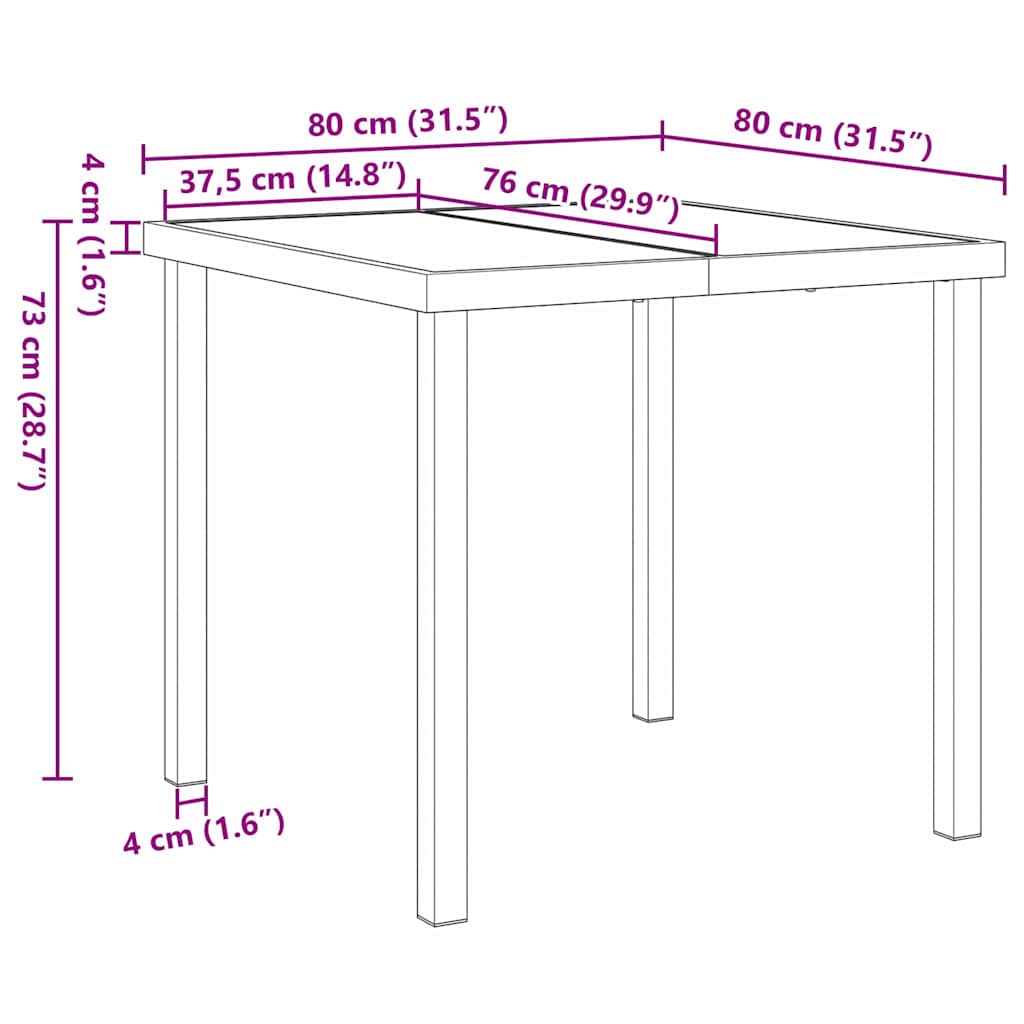 Vrtni set za objed s jastukom 3 pcs Smeđa Poli ratan