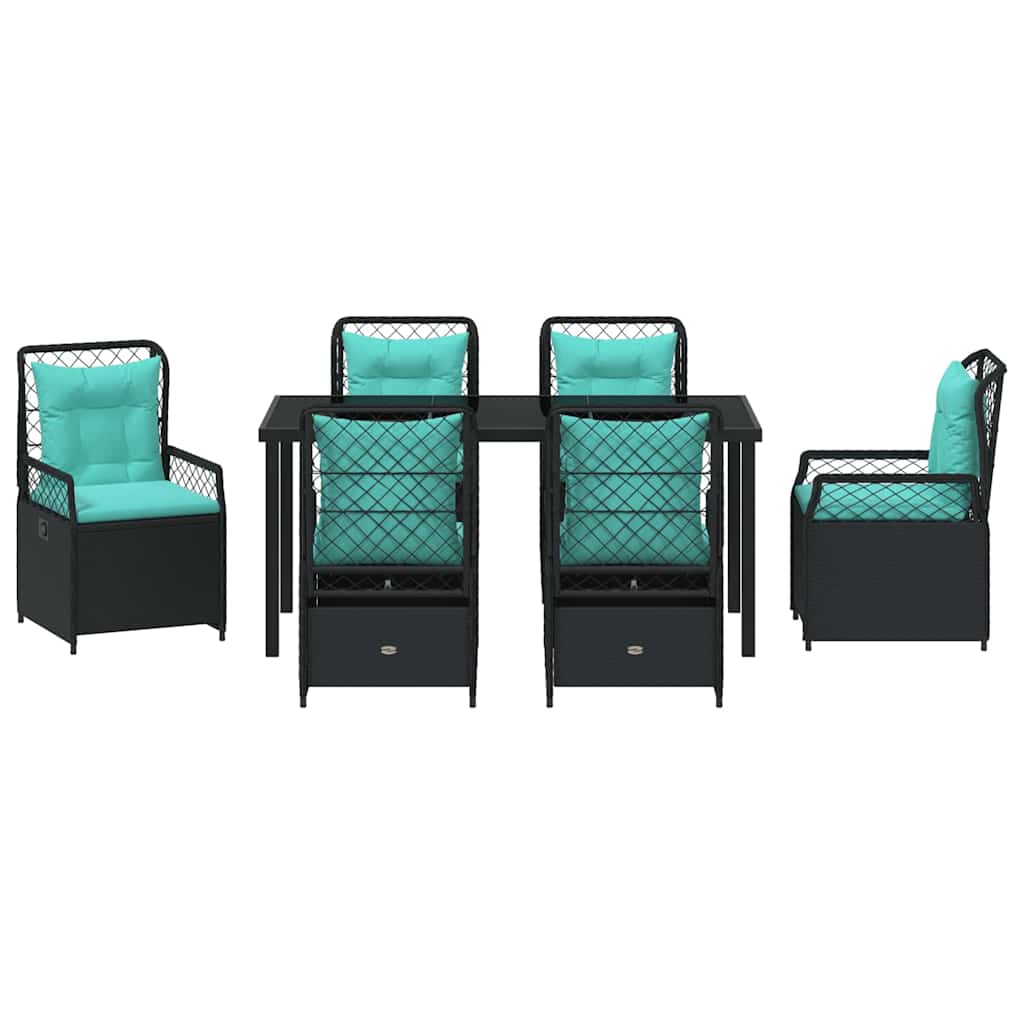 Vrtni set za objed 7 pcs Crna poliratan