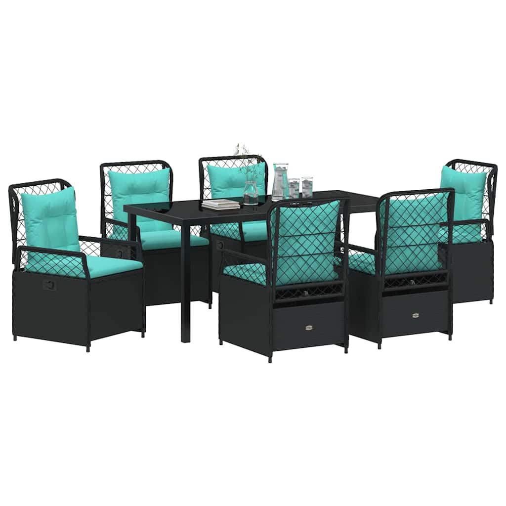 Vrtni set za objed 7 pcs Crna poliratan