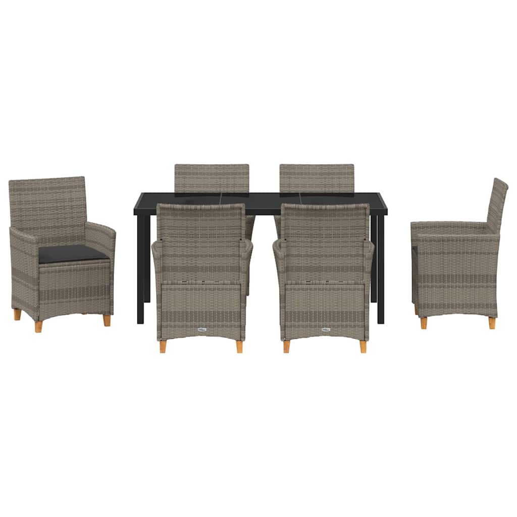 Vrtni set za objed 7 pcs Siva poliratan