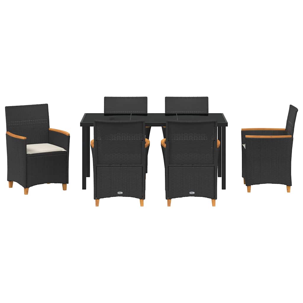 Vrtni set za objed 7 pcs Crna poliratan