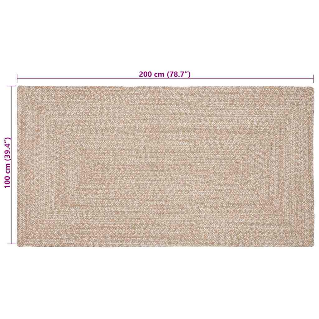 Tepisi za područja Prirodna i bijela 100 x 200 cm Juta