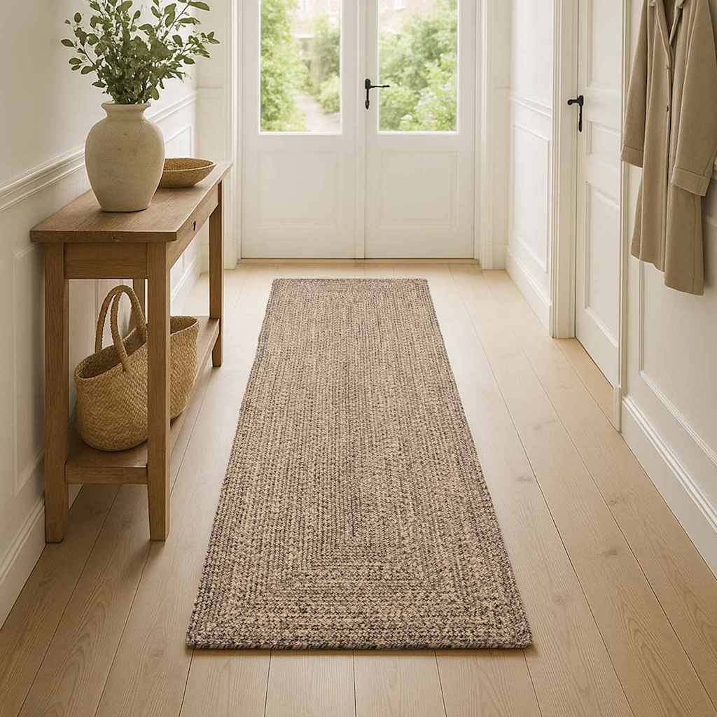 Tepisi za područja Prirodna i crna 80 x 150 cm Juta