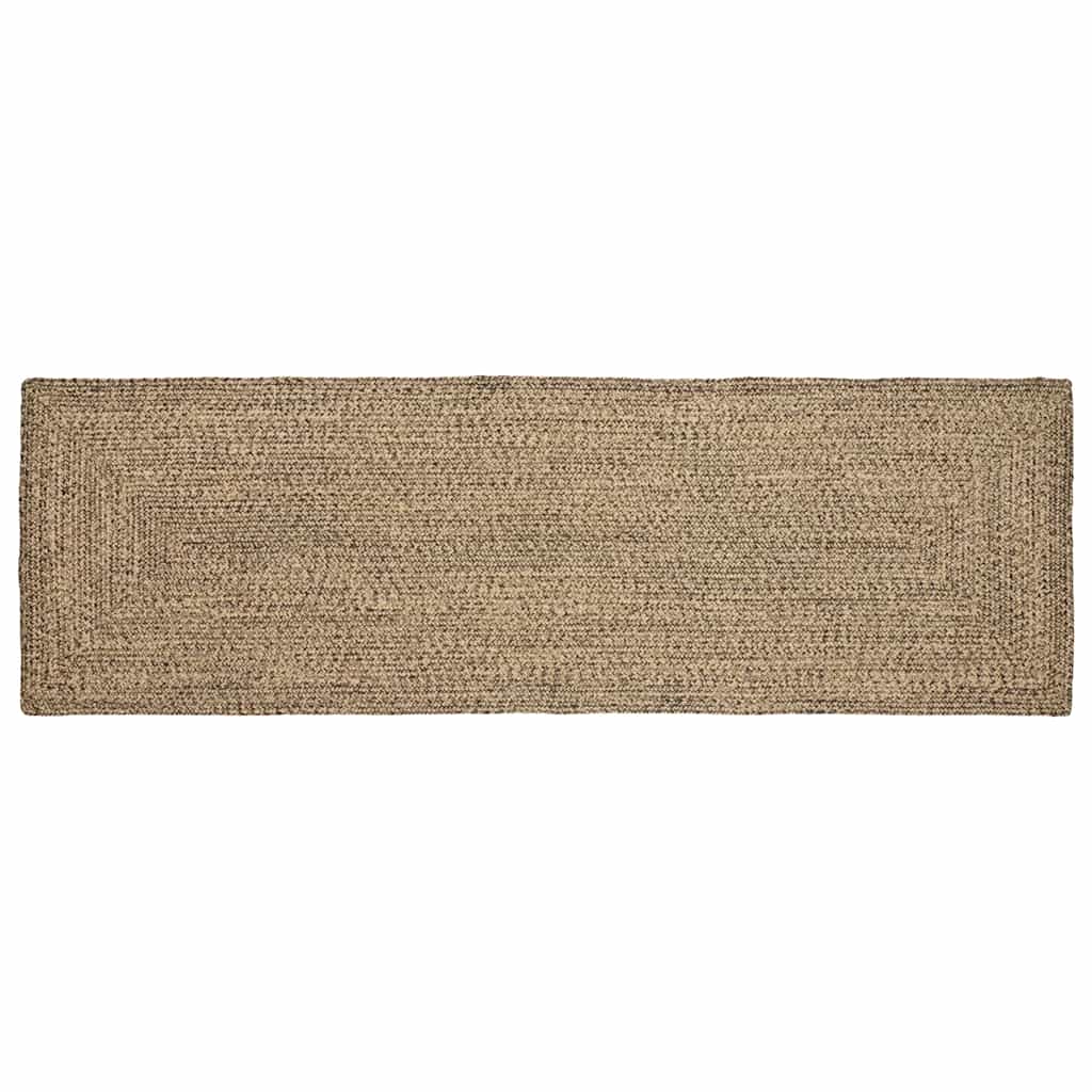 Tepisi za područja Prirodna i crna 80 x 250 cm Juta