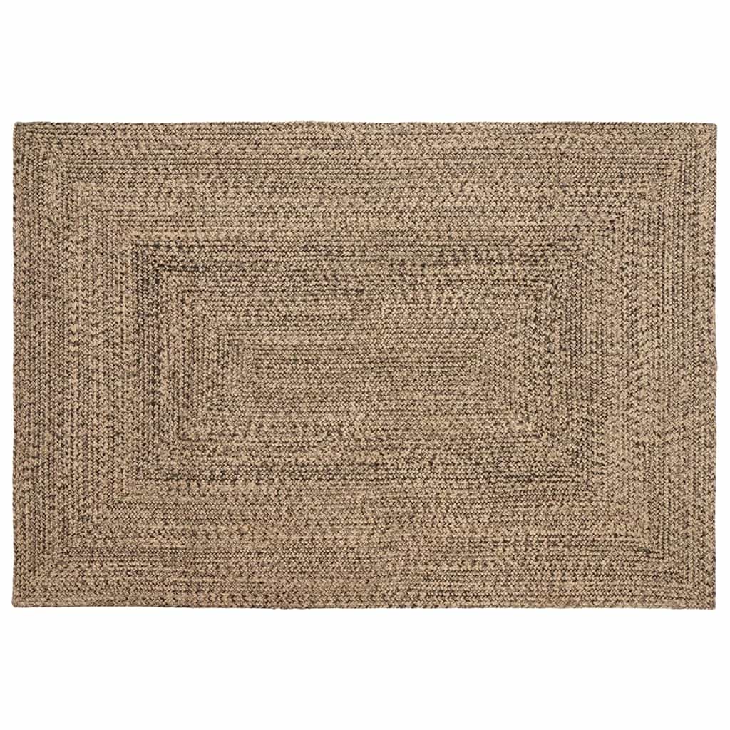 Tepisi za područja Prirodna i crna 120 x 170 cm Juta
