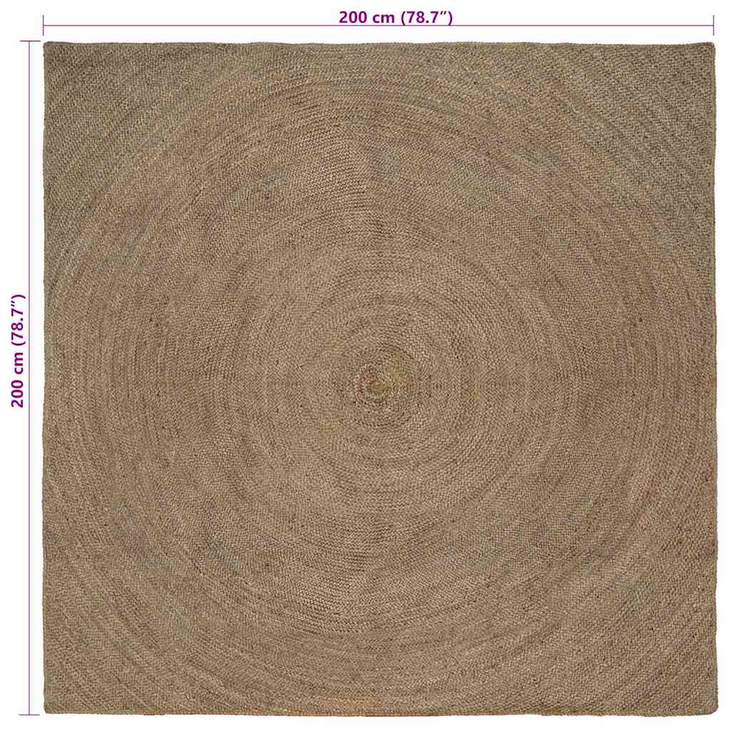 Tepisi za područja Siva 200 x 200 cm Juta