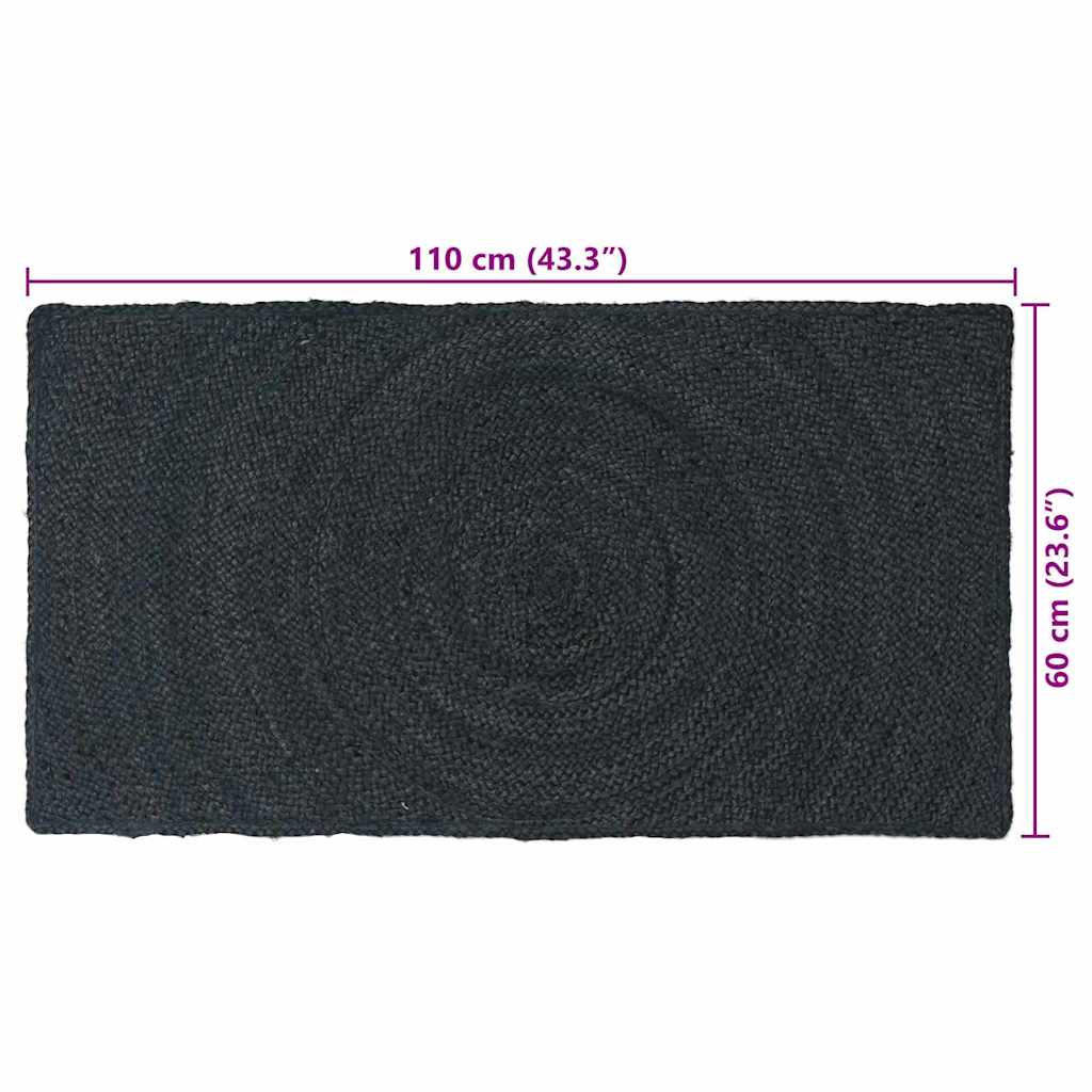 Tepisi za područja Tamnosiva 60 x 110 cm Juta