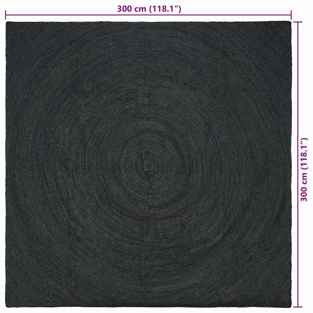Tepisi za područja Tamnosiva 300 x 300 cm Juta