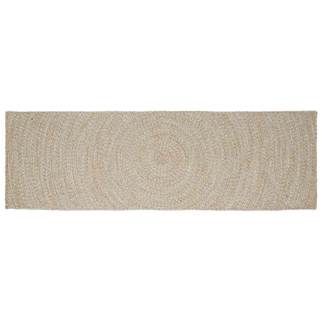 Tepisi za područja Prirodna i bijela 80 x 300 cm Juta
