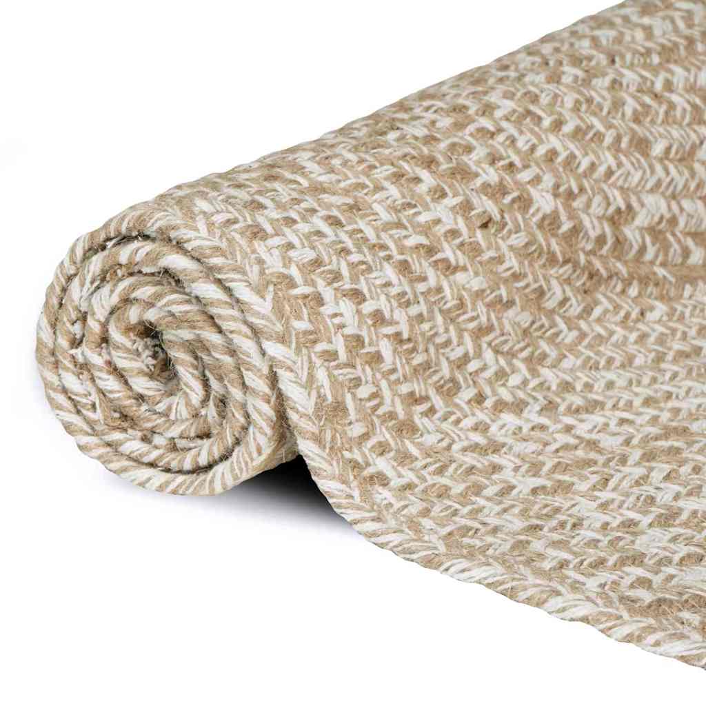 Tepisi za područja Prirodna i bijela 160 x 230 cm Juta