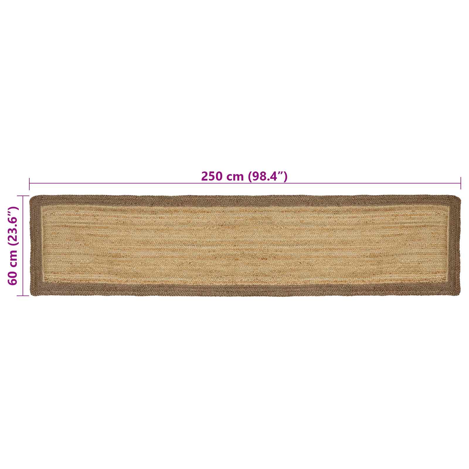 Tepisi za područja Siva 60 x 250 cm Juta