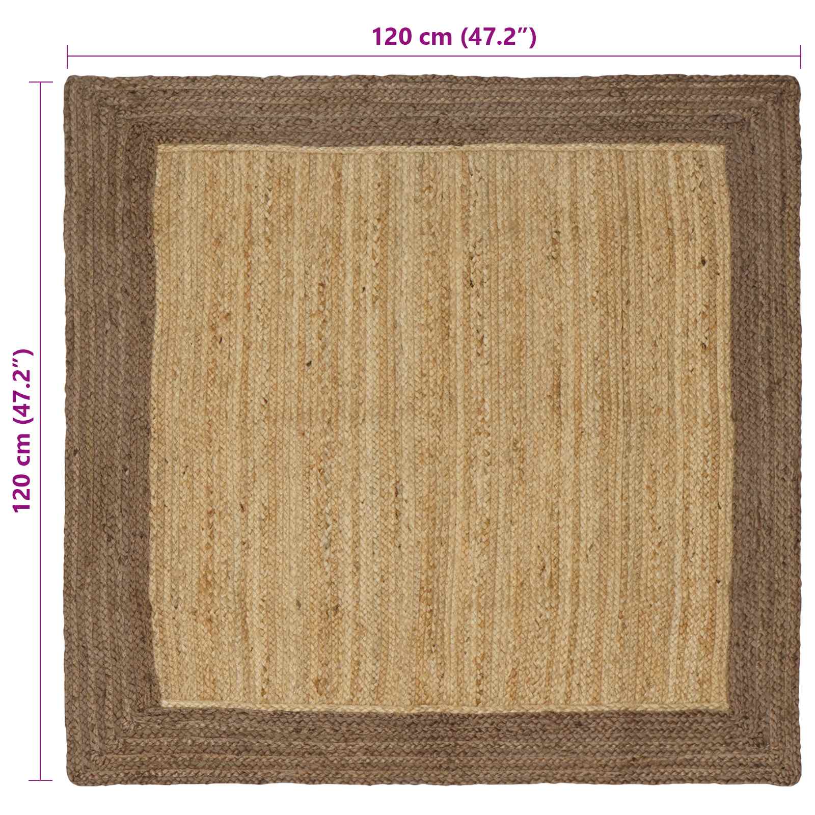 Tepisi za područja Siva 120 x 120 cm Juta