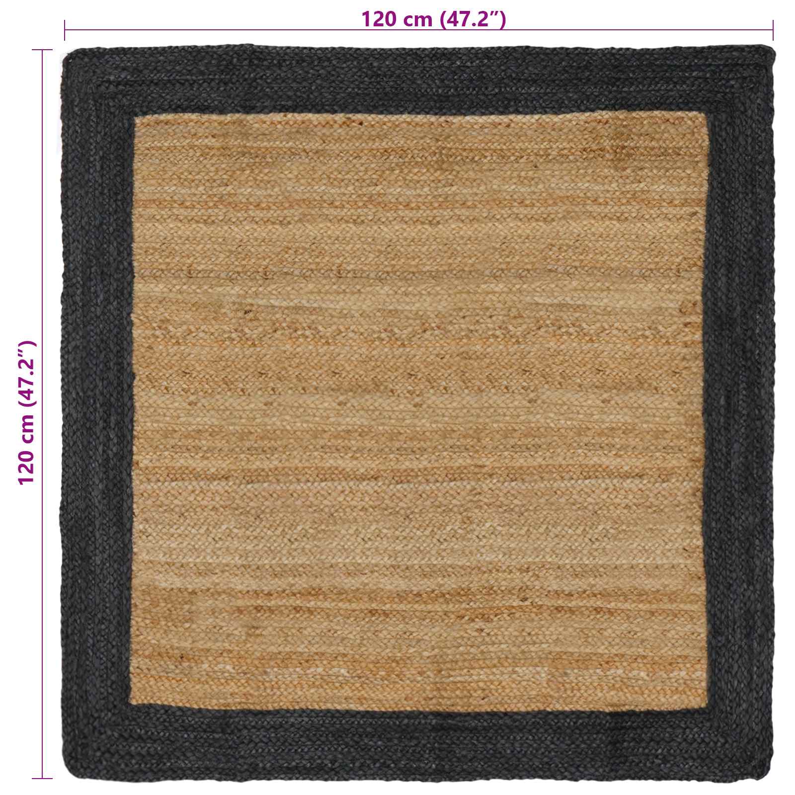 Tepisi za područja Tamnosiva 120 x 120 cm Juta