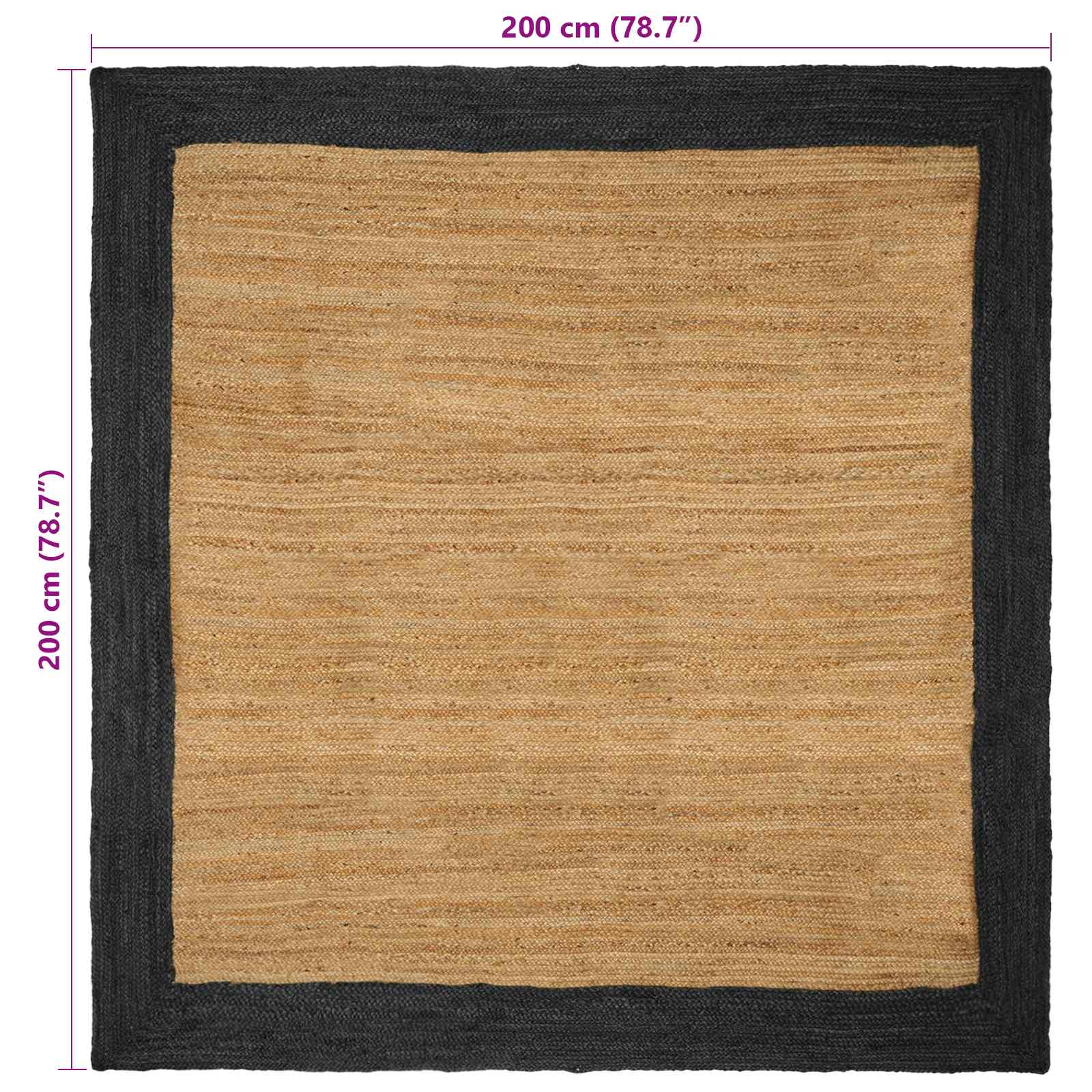 Tepisi za područja Tamnosiva 200 x 200 cm Juta