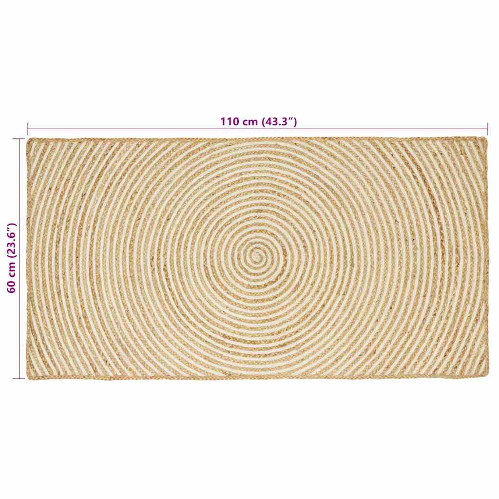 Tepisi za područja Bijela 60 x 110 cm Juta