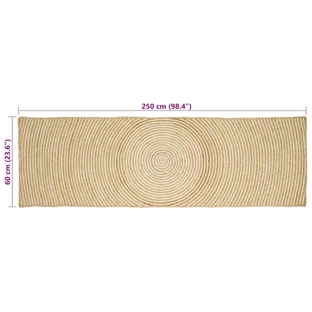 Tepisi za područja Bijela 60 x 250 cm Juta