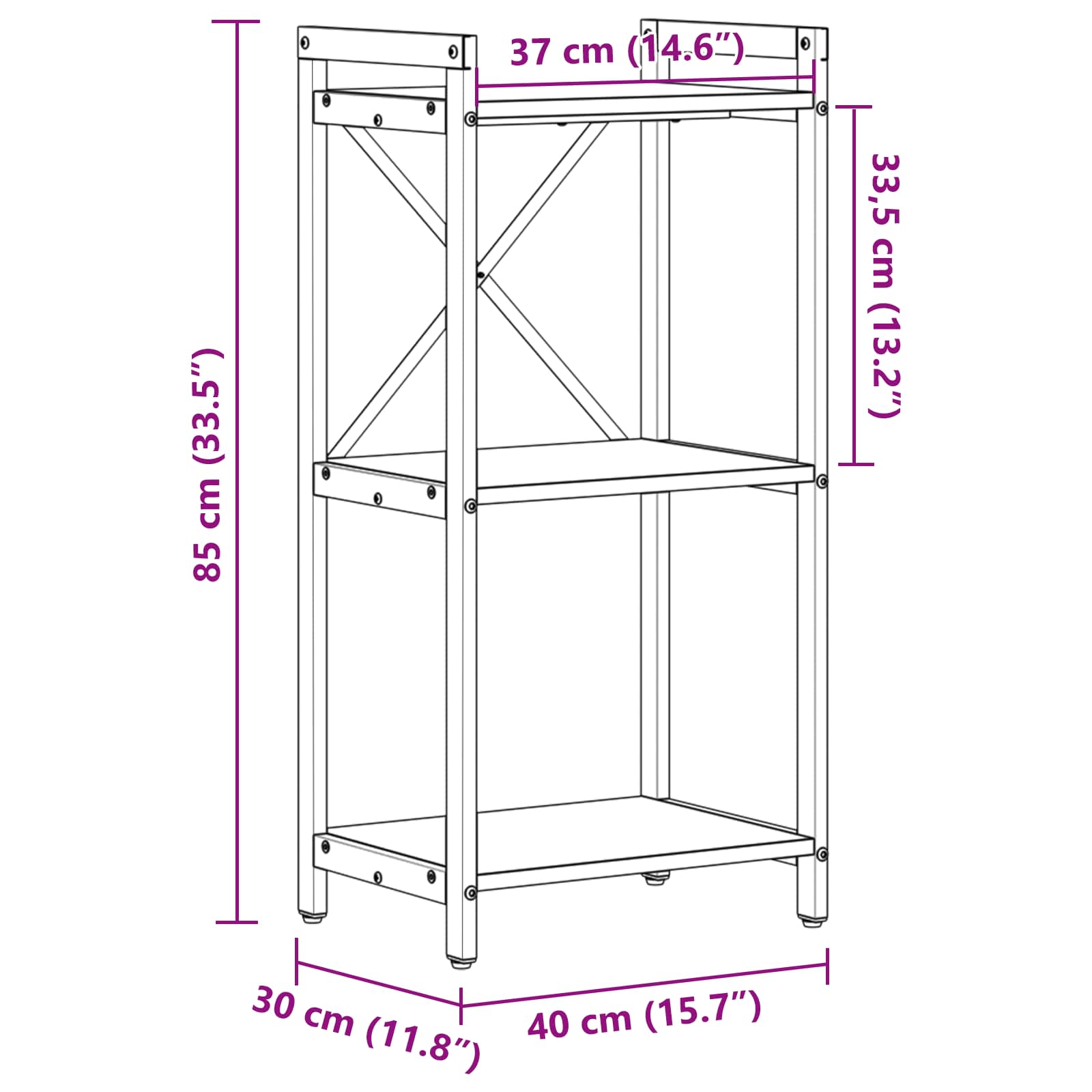 Polica Sonoma hrast 40 x 30 x 85 cm Konstruirano drvo