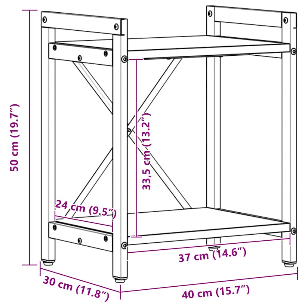 Polica Crni hrast 40 x 30 x 50 cm Konstruirano drvo