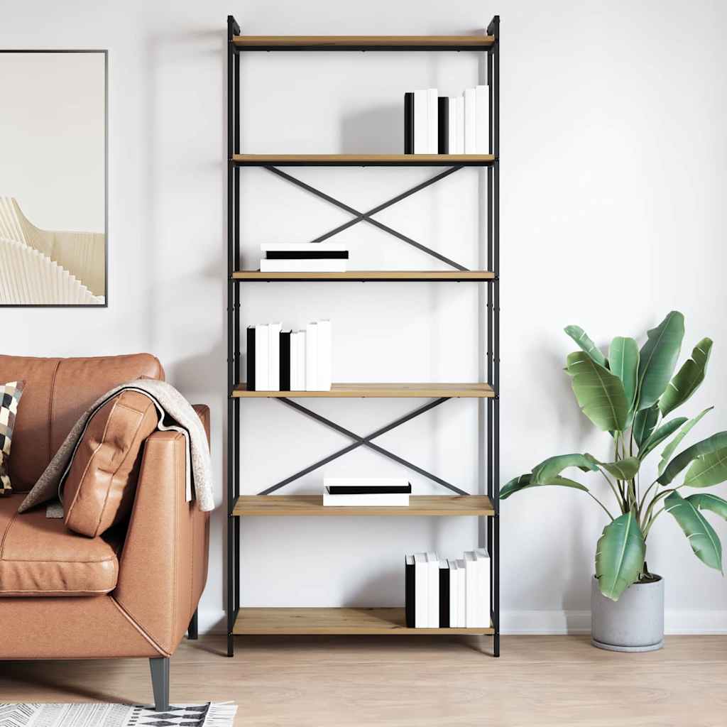 Polica Umjetnički hrast 80 x 30 x 189,5 cm Konstruirano drvo