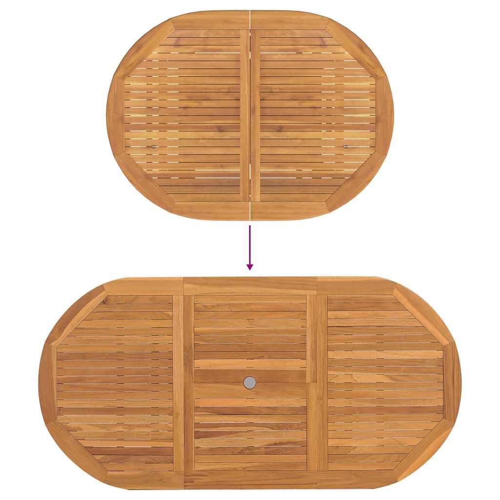 Vrtni set za objed 7 pcs Smeđa Čvrsto teak drvo