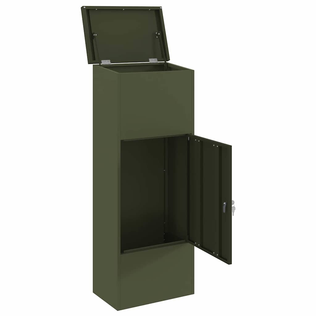 Sandučić za pakete Maslinovo zelena 44,5 x 29 x 110,5 cm Čelik