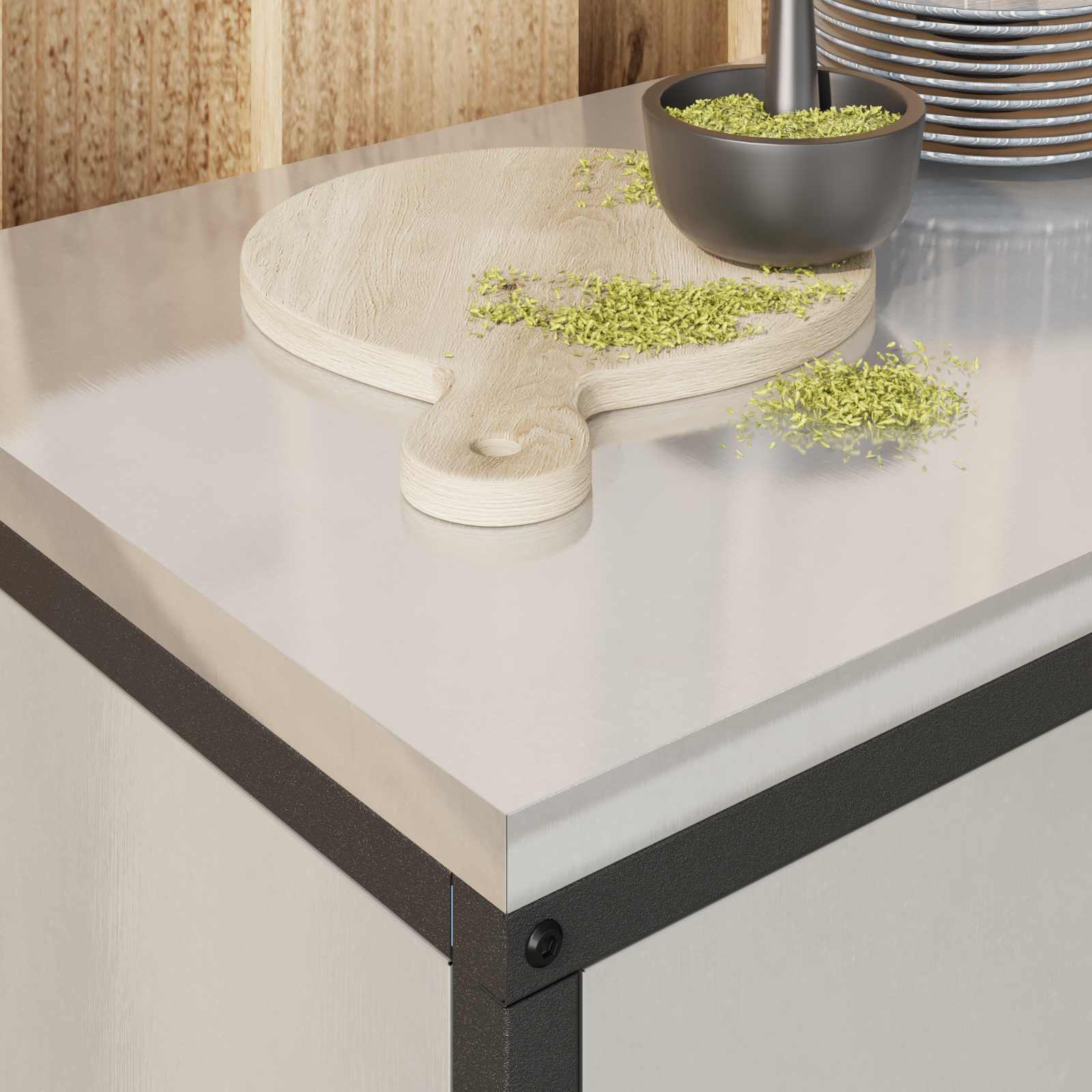 Kuhinjsko skladištenje s policom Srebrno 90 x 50 x 53 cm Čelik