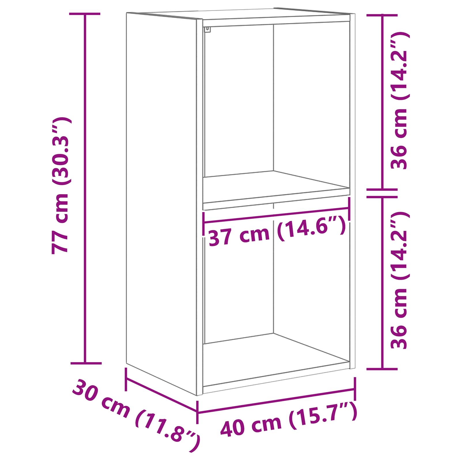 Polica Crni hrast 40 x 30 x 77 cm Konstruirano drvo