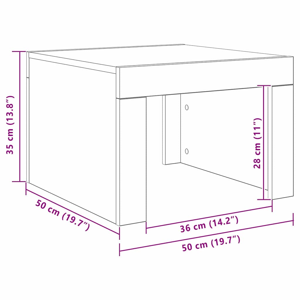 Kava Stol Staro drvo 50 x 50 x 35 cm Konstruirano drvo