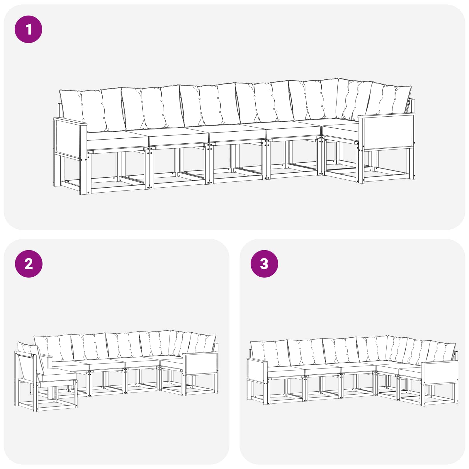 Set vanjskih sofa 6 pcs Prirodna i bež