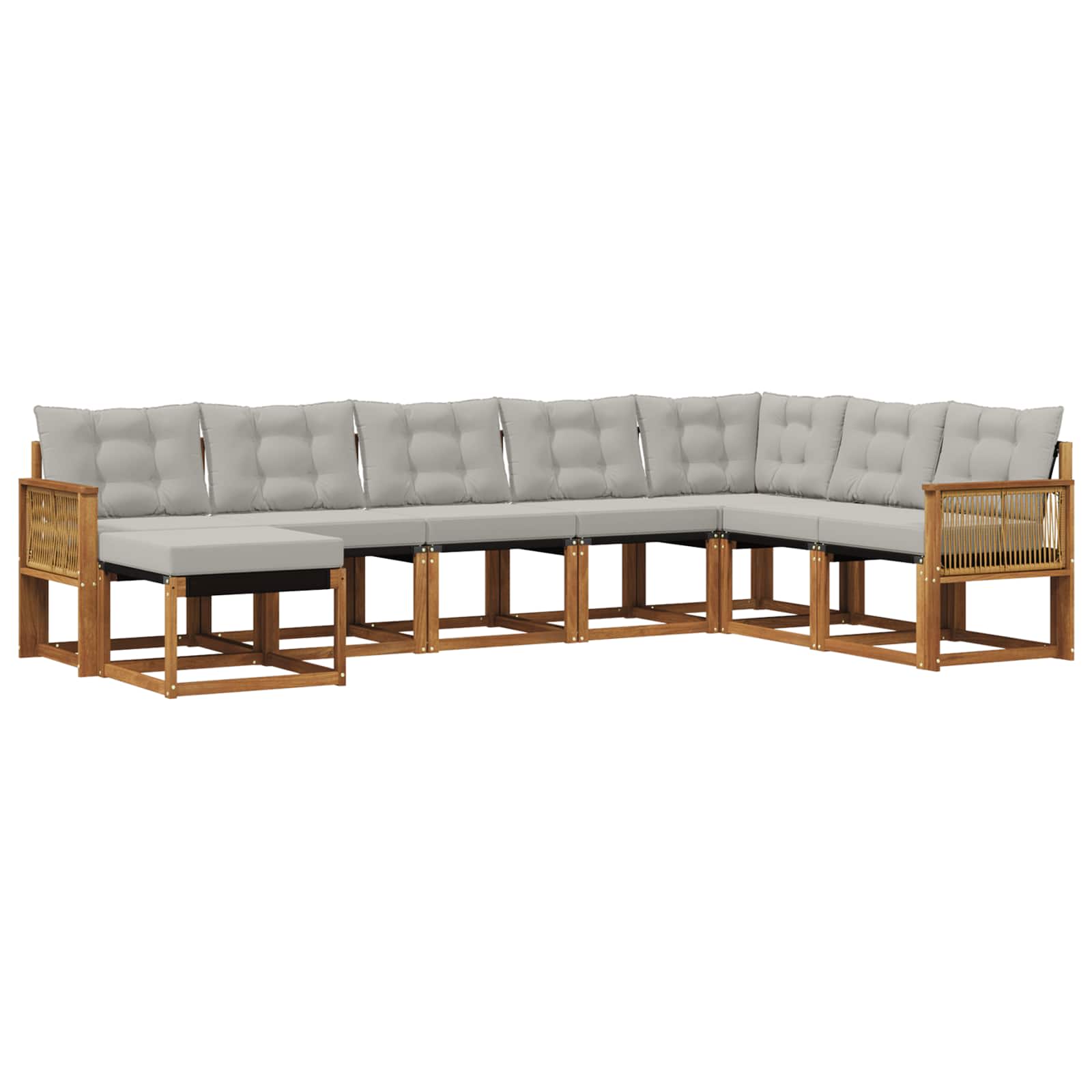 Set vanjskih sofa 8 pcs Prirodna i svjetlosiva
