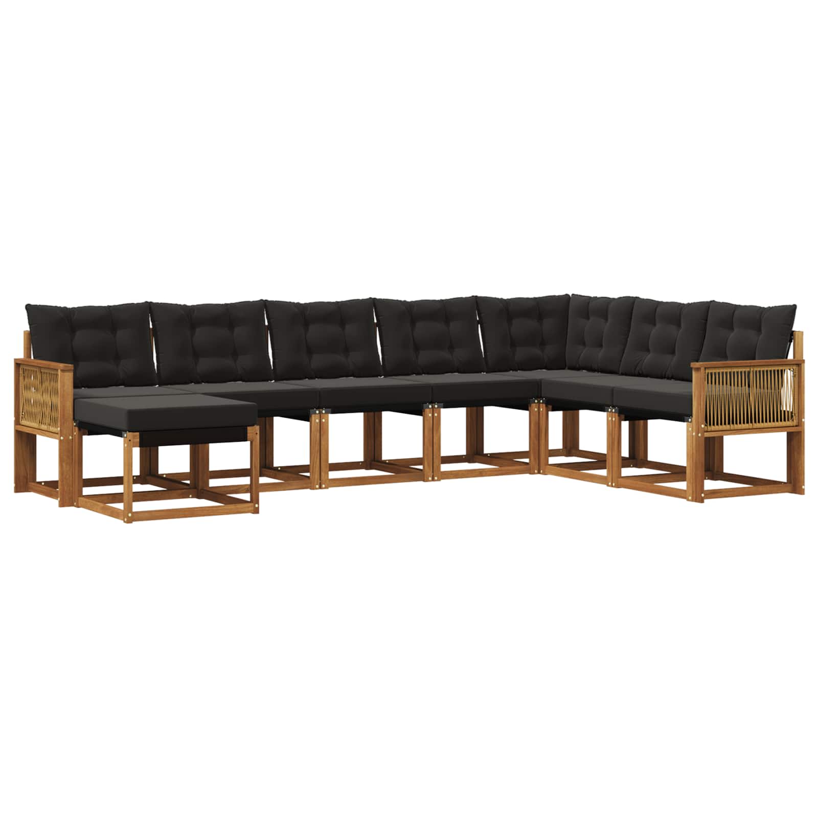 Set vanjskih sofa 8 pcs Prirodna i crna