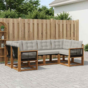 Set vanjskih sofa s jastukom 6 pcs Prirodna i Svjetlosiva