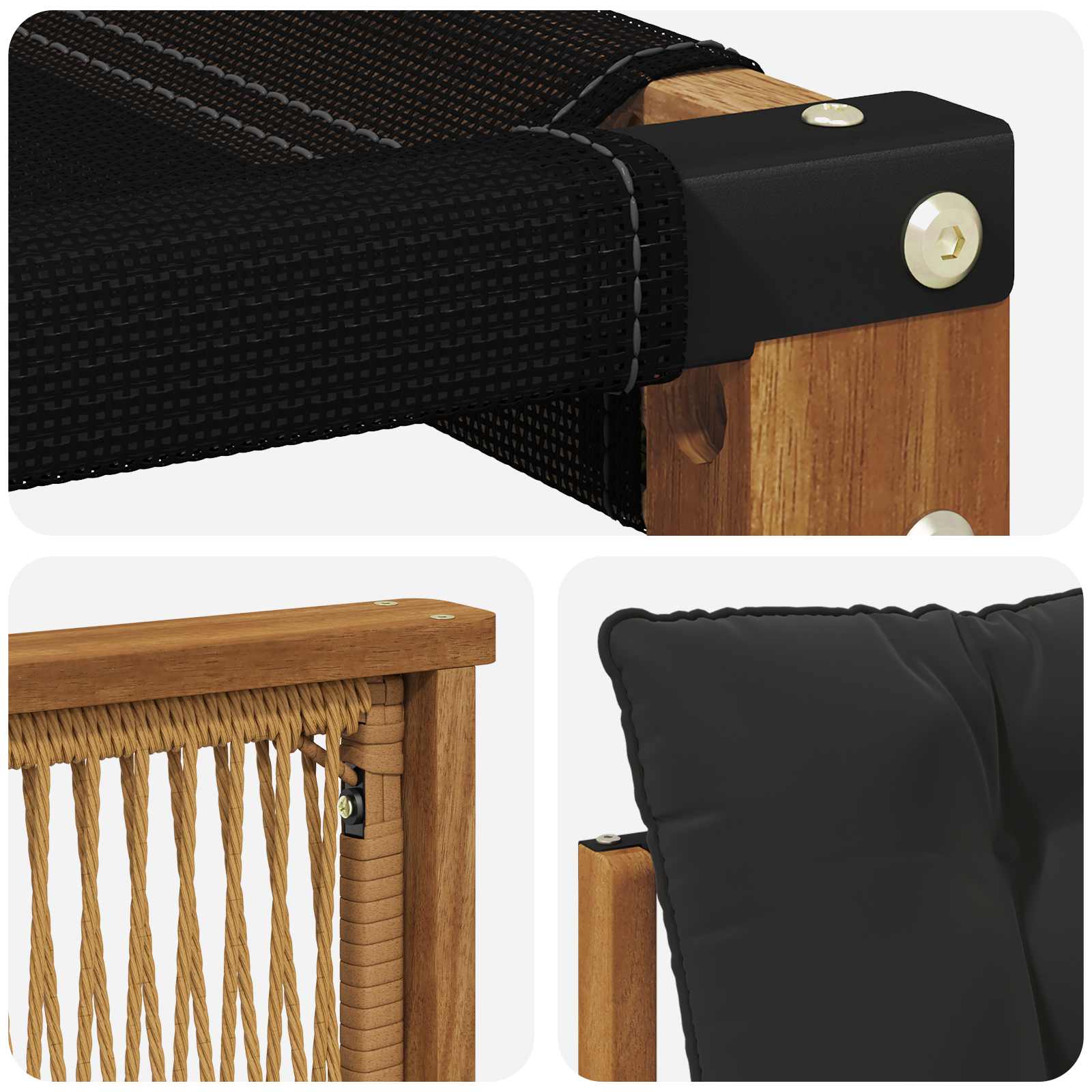 Set vanjskih sofa 6 pcs Prirodna i crna