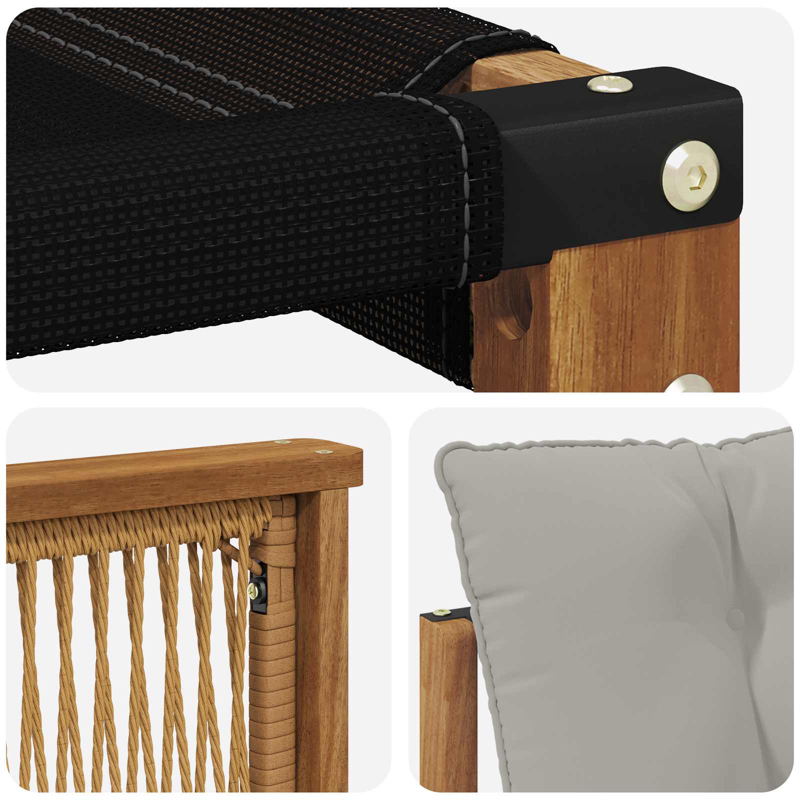 Set vanjskih sofa 7 pcs Prirodna i svjetlosiva