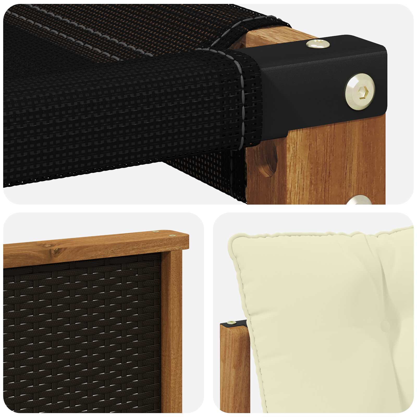 Set vanjskih sofa s jastukom 3 pcs Prirodna i krem