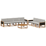 Set vanjskih sofa s jastukom 8 pcs Prirodna i svjetlosiva