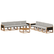 Set vanjskih sofa s jastukom 9 pcs Prirodna i svjetlosiva