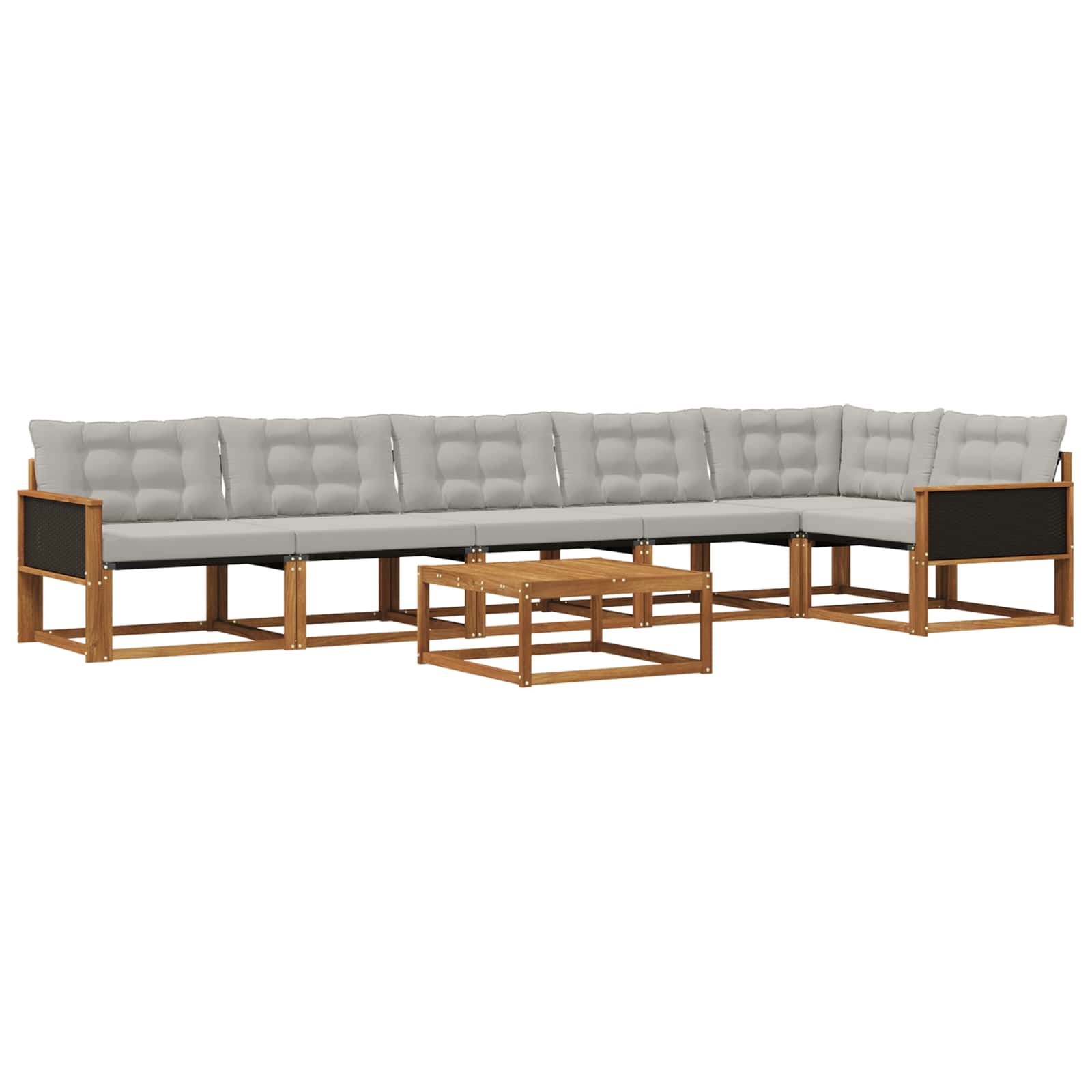 Set vanjskih sofa s jastukom 7 pcs Prirodna i svjetlosiva