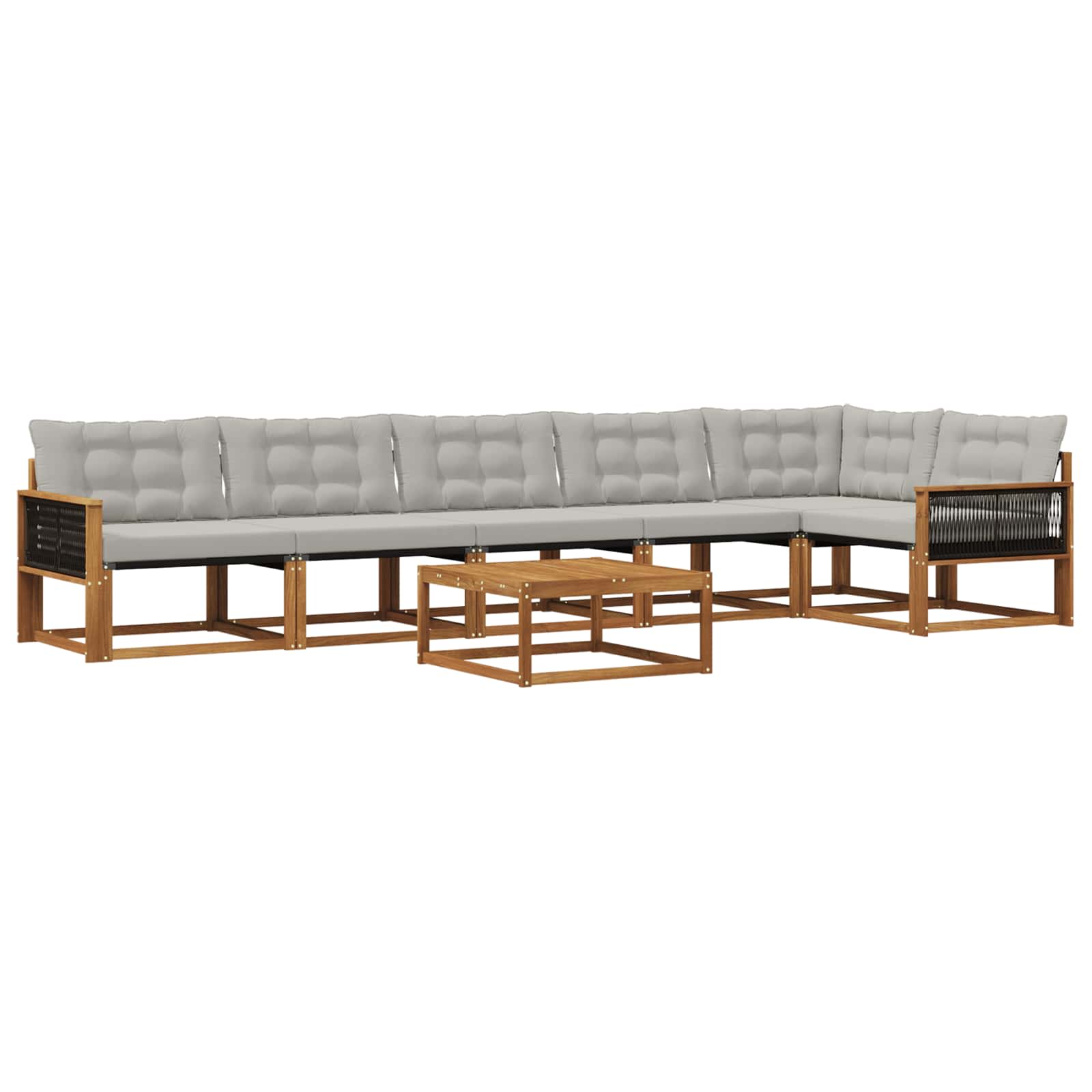 Set vanjskih sofa s jastukom 7 pcs Prirodna i svjetlosiva