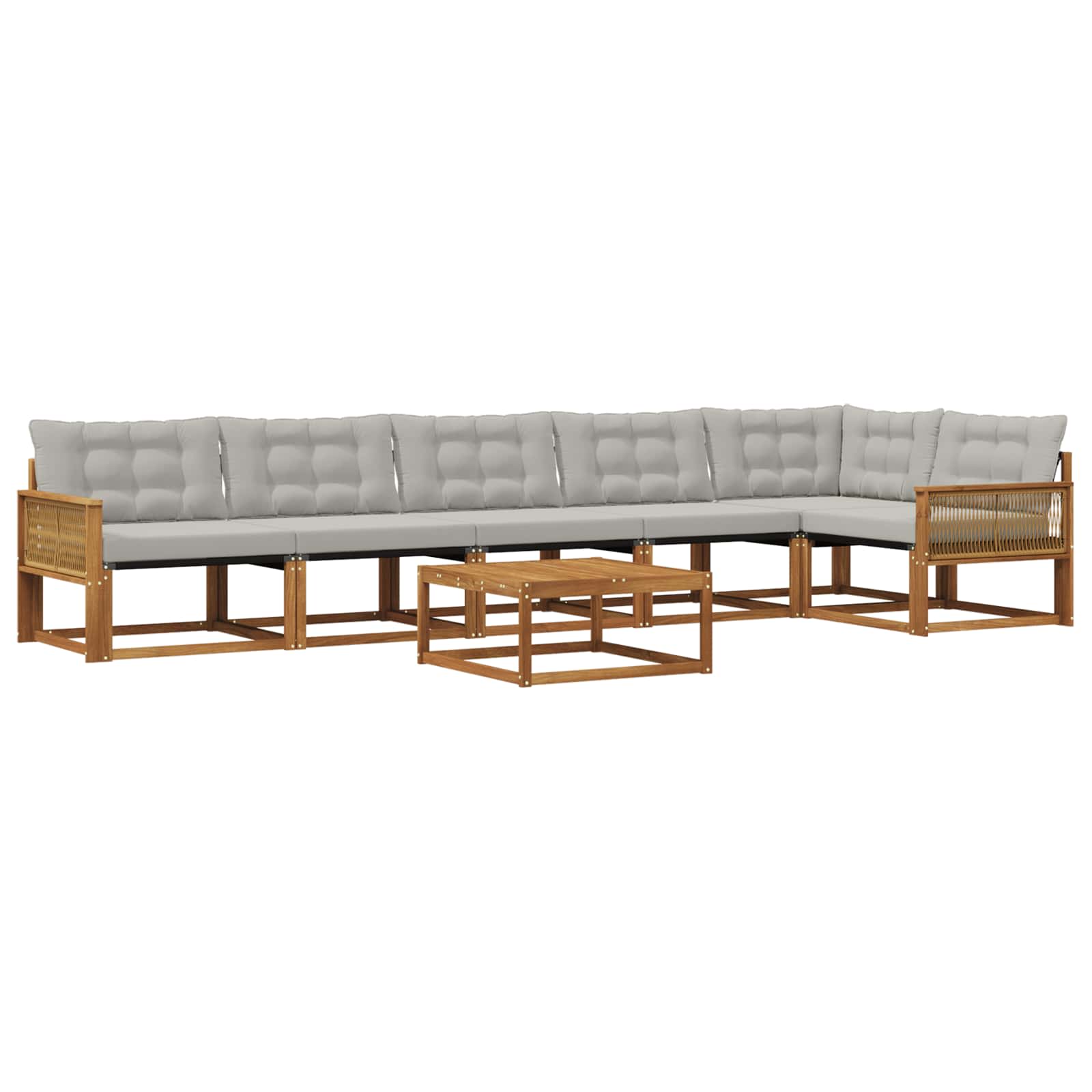 Set vanjskih sofa s jastukom 7 pcs Prirodna i svjetlosiva